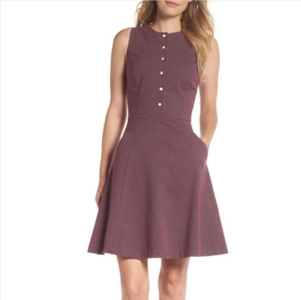 Gal Meets Glam Polka-dot Meg Jacquard Sleeveless Dress